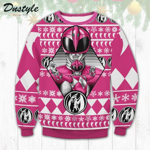 Pink Power Rangers Snow Ugly Sweater