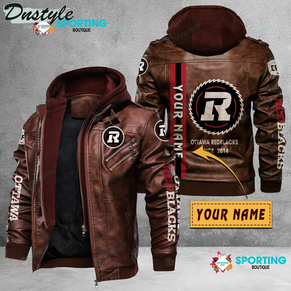 Ottawa Redblacks custom name leather jacket