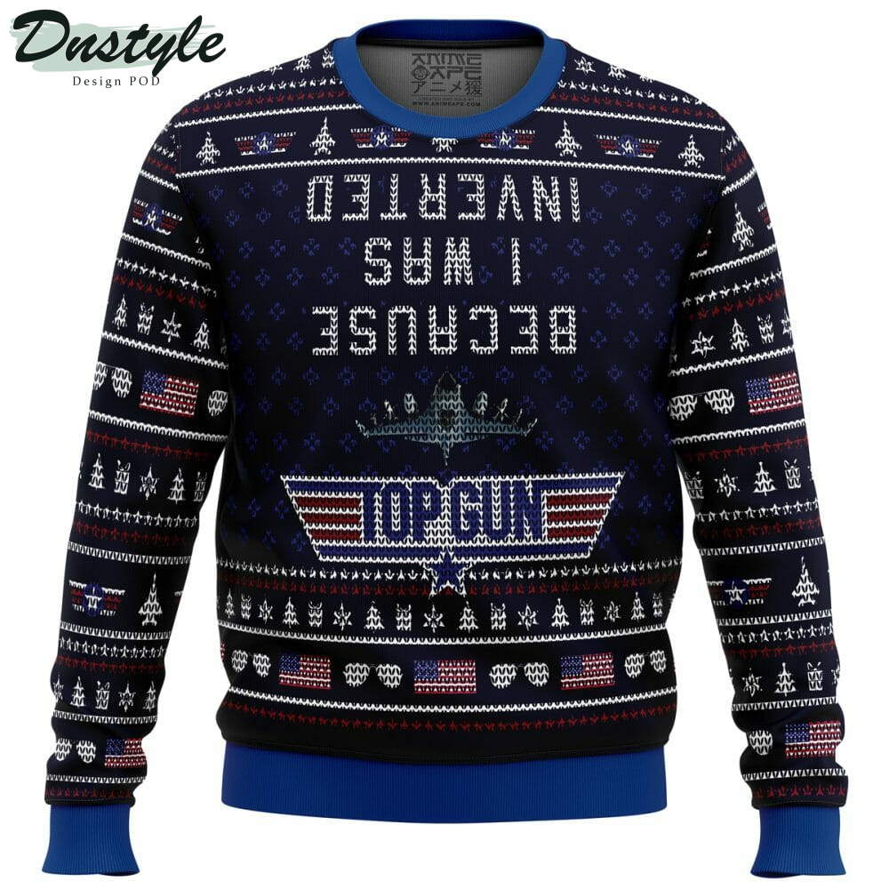Inverted Top Gun Ugly Christmas Sweater
