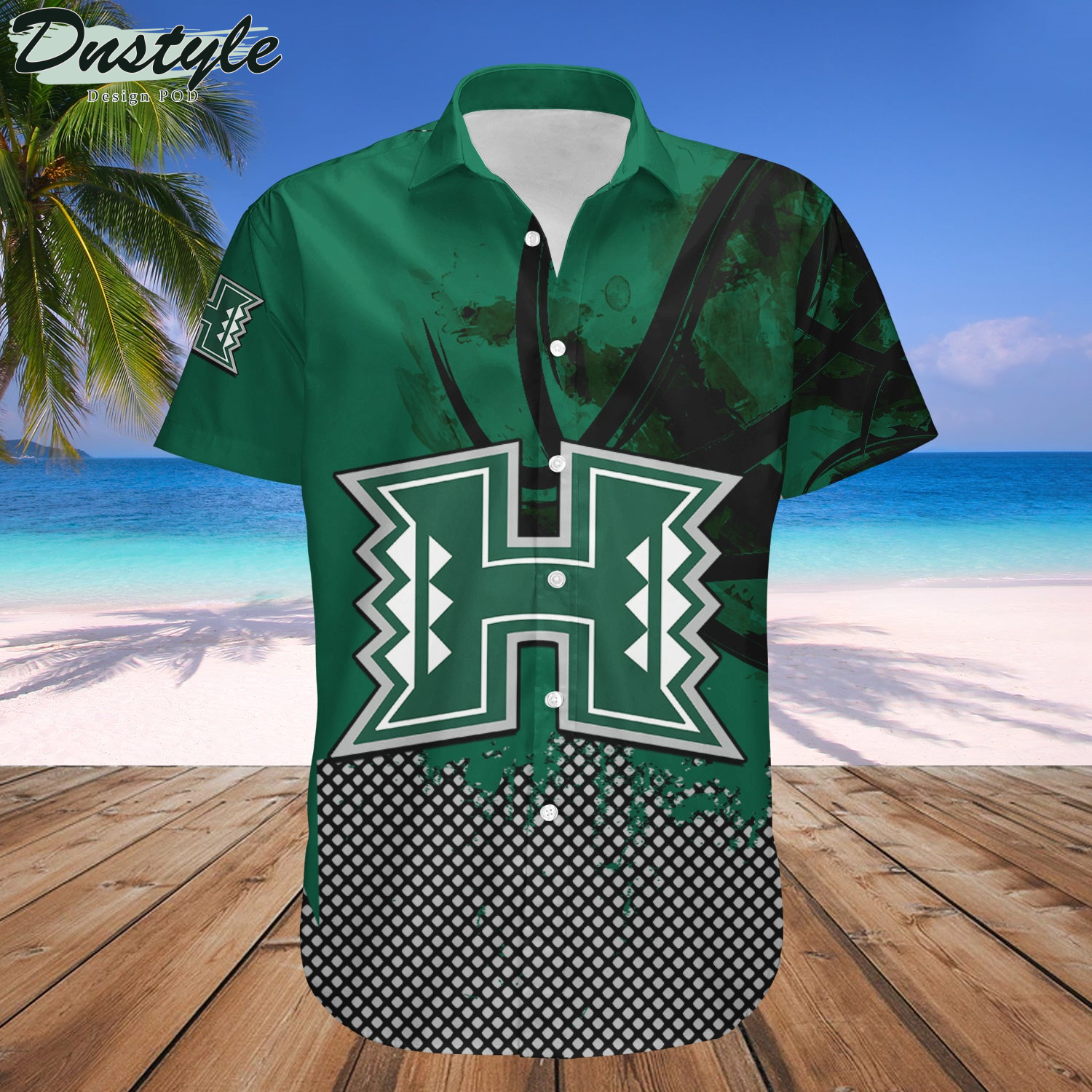 Hawaii Rainbow Warriors Basketball Net Grunge Pattern Hawaii Shirt