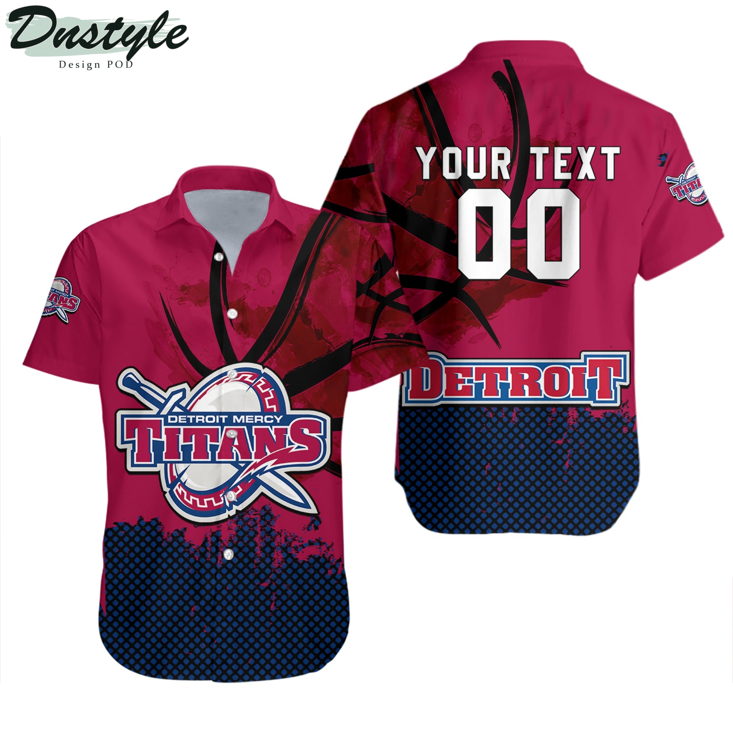 Detroit Mercy Titans Basketball Net Grunge Pattern Hawaii Shirt