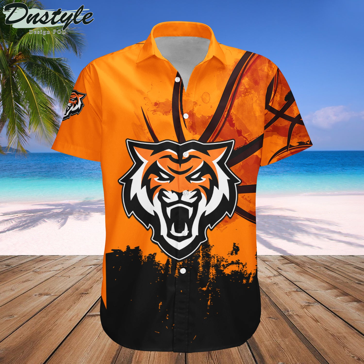 Idaho State Bengals Basketball Net Grunge Pattern Hawaii Shirt