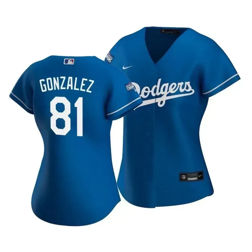 Dodgers Victor Gonzalez #81 2020 World Series Champions Royal Alternate Women's MLB Jersey