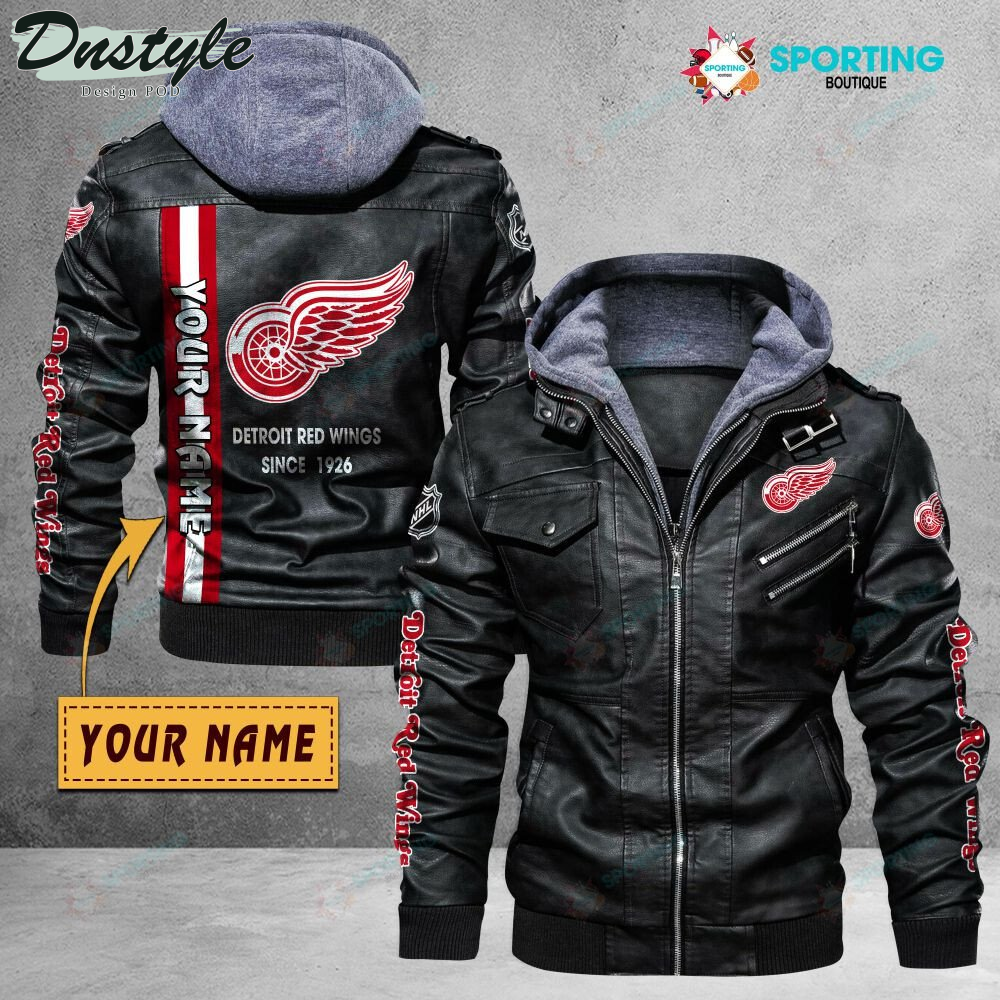 Detroit Red Wings custom name leather jacket