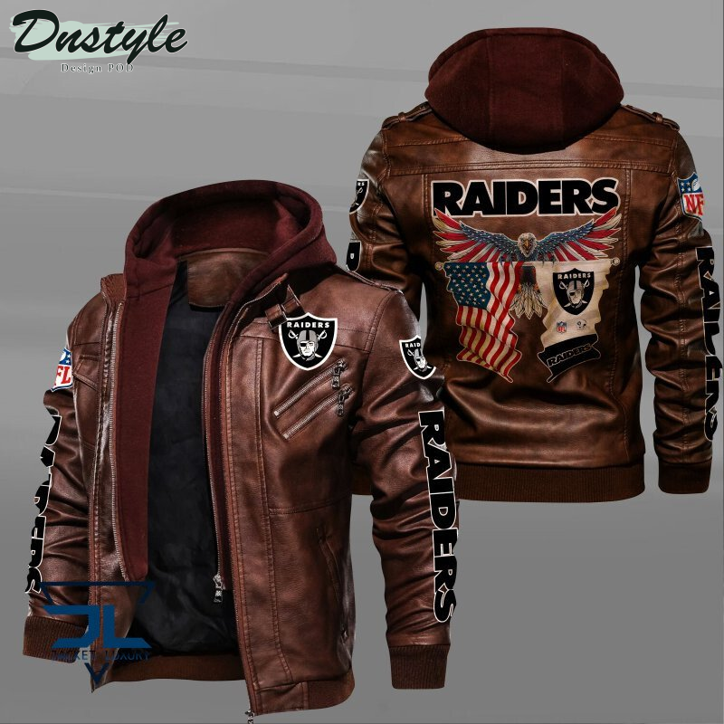 Oakland Raiders Eagles American Flag Leather Jacket