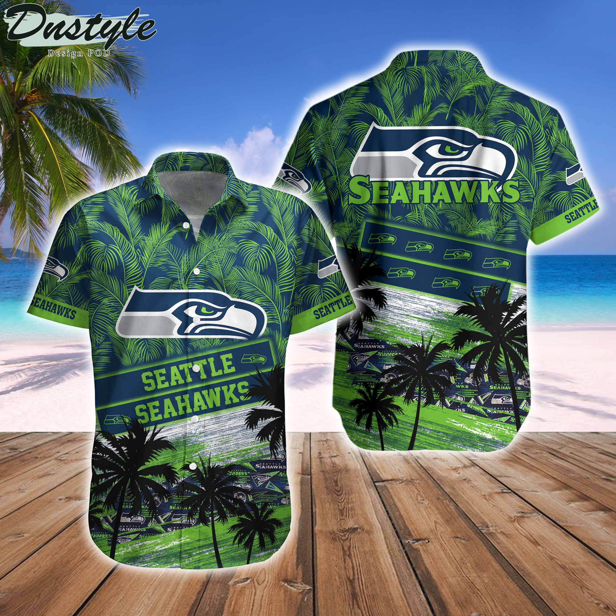 Seattle Seahawks Team NFL Hawaiian Shirt And Beach Short