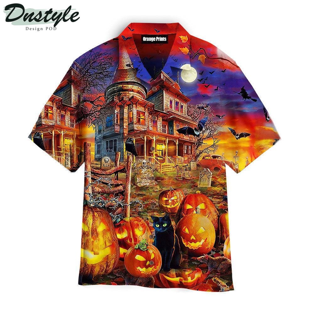 Halloween Haunted House Hawaiian Shirt