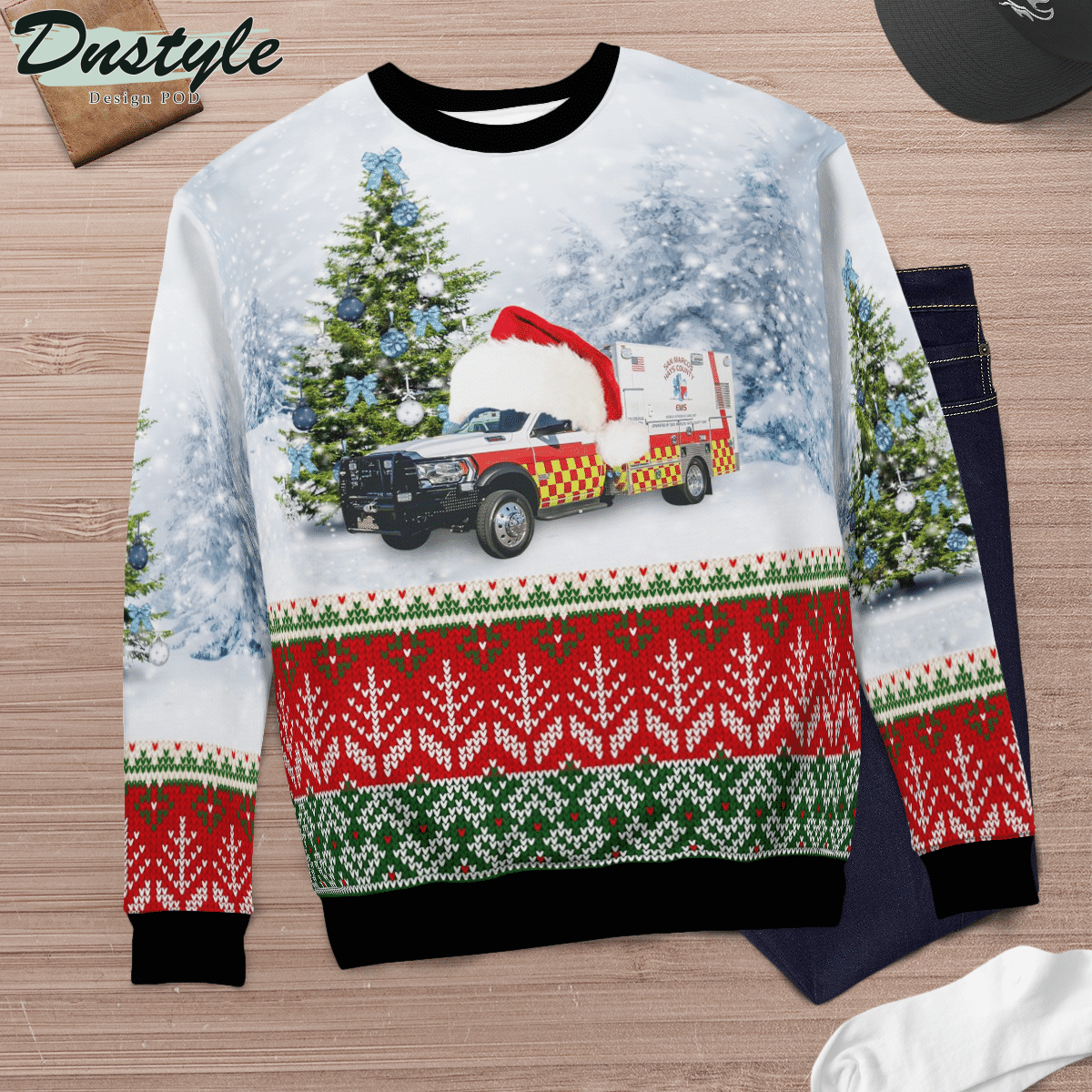 Texas San Marcos Hays County EMS Ugly Christmas Sweater