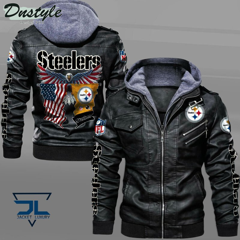 Pittsburgh Steelers Eagles American Flag Leather Jacket