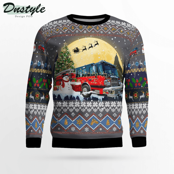 North Carolina Huntersville Fire Department Ugly Merry Christmas Sweater