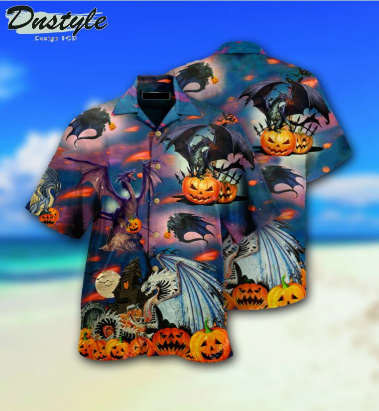 Dragon And Pumpkin Halloween Hawaiian Shirt