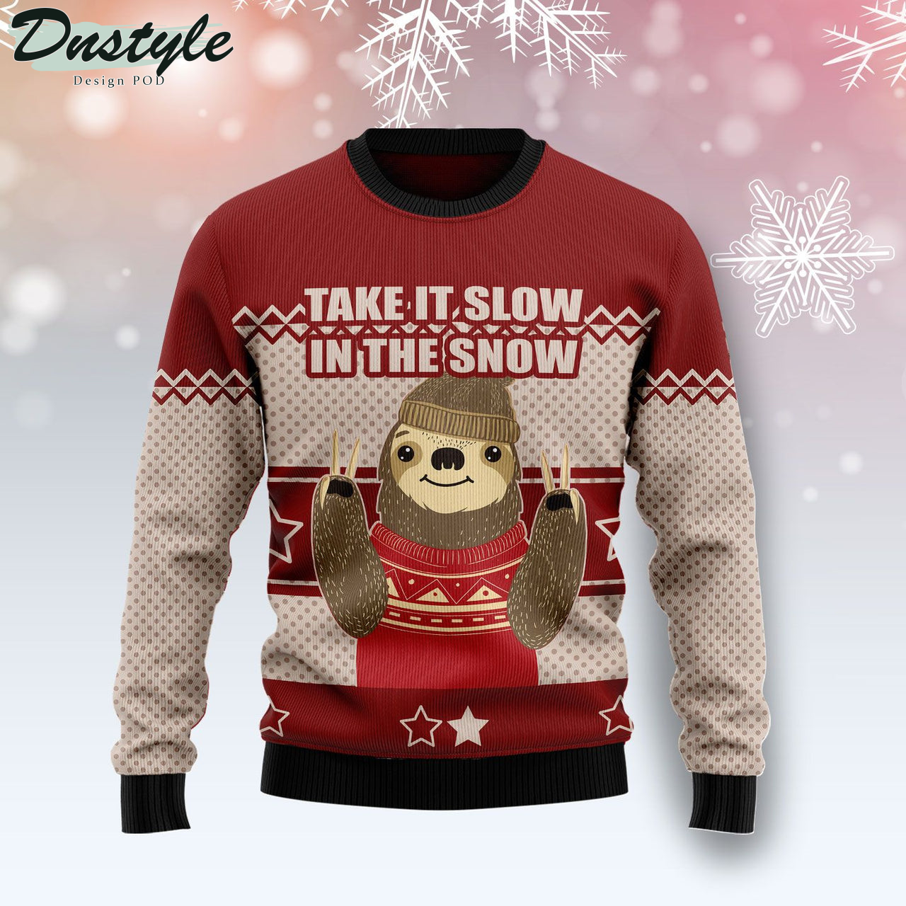 Take It Slow In The Snow Ugly Christmas Sweater