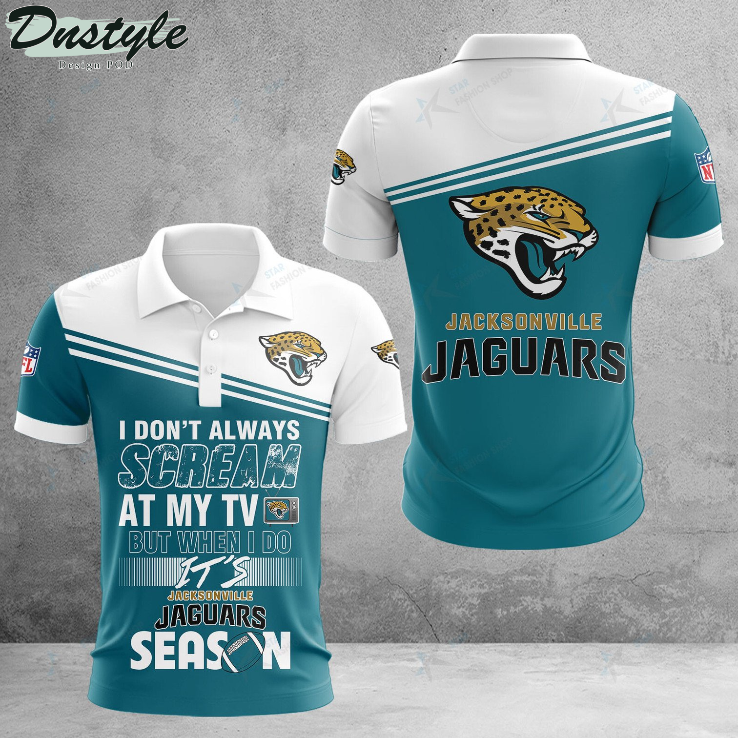 Jacksonville Jaguars I don't Always Scream At My TV Polo Shirt