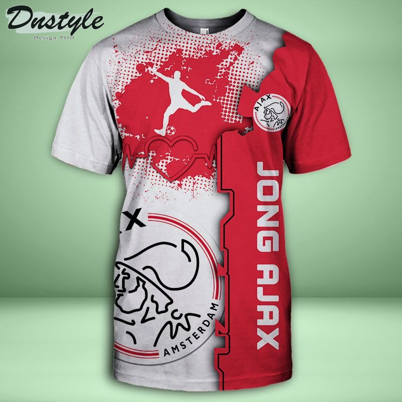 Jong Ajax T-shirt met capuchon en all-over print