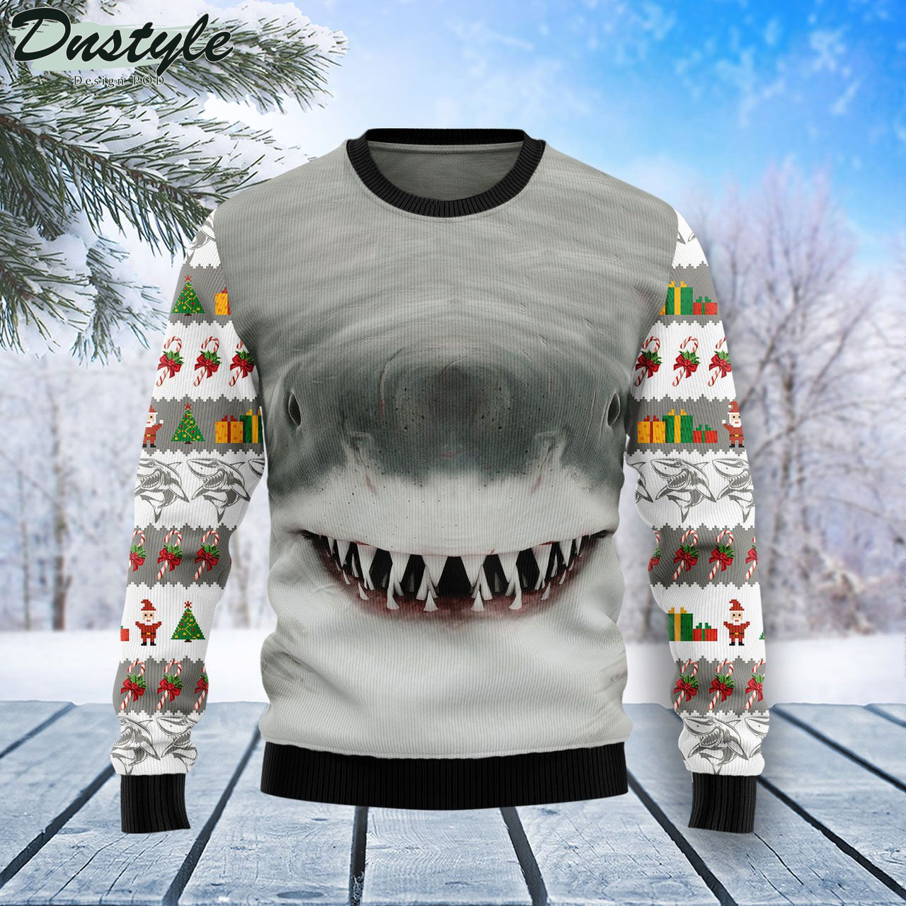 Shark Cute Face Ugly Christmas Sweater