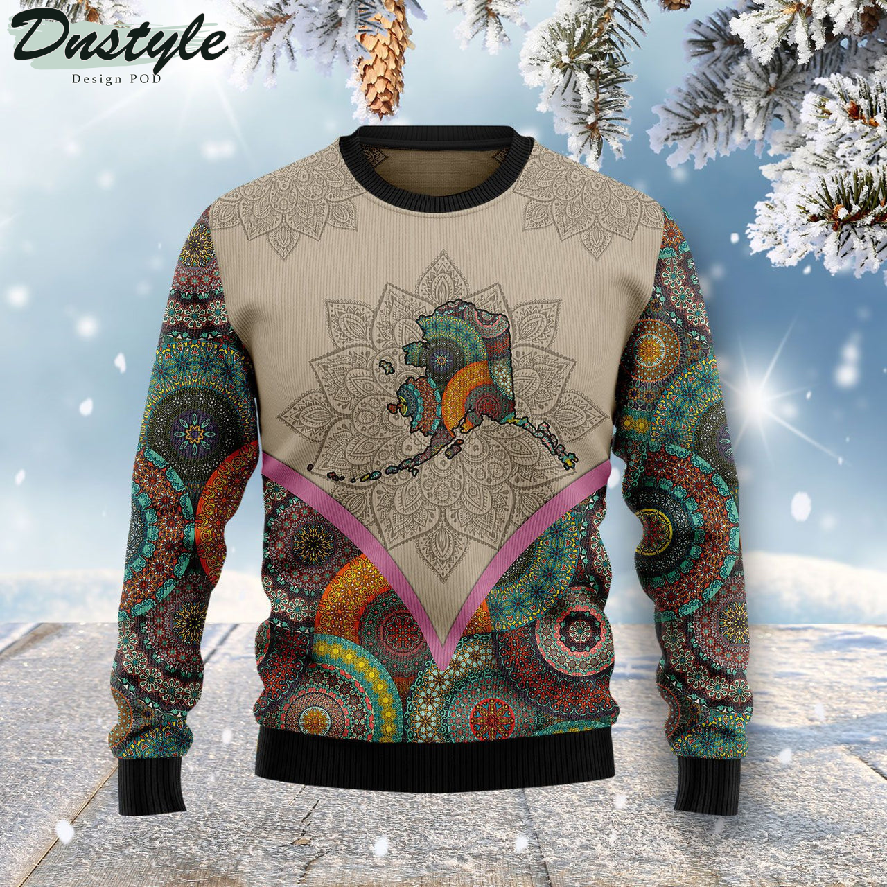 Mandala Alaska Home Ugly Christmas Sweater