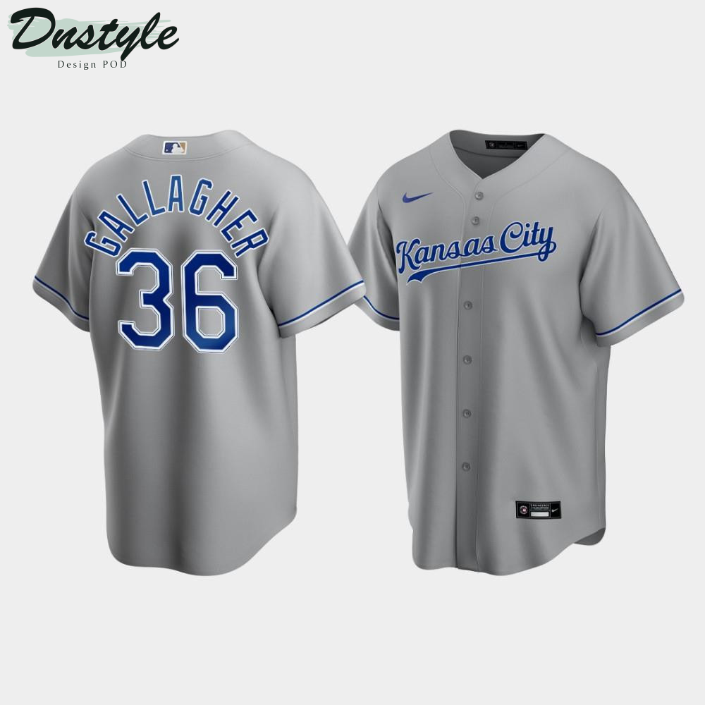 Men’s Kansas City Royals Cam Gallagher #36 Gray Road Cool Base Jersey MLB Jersey