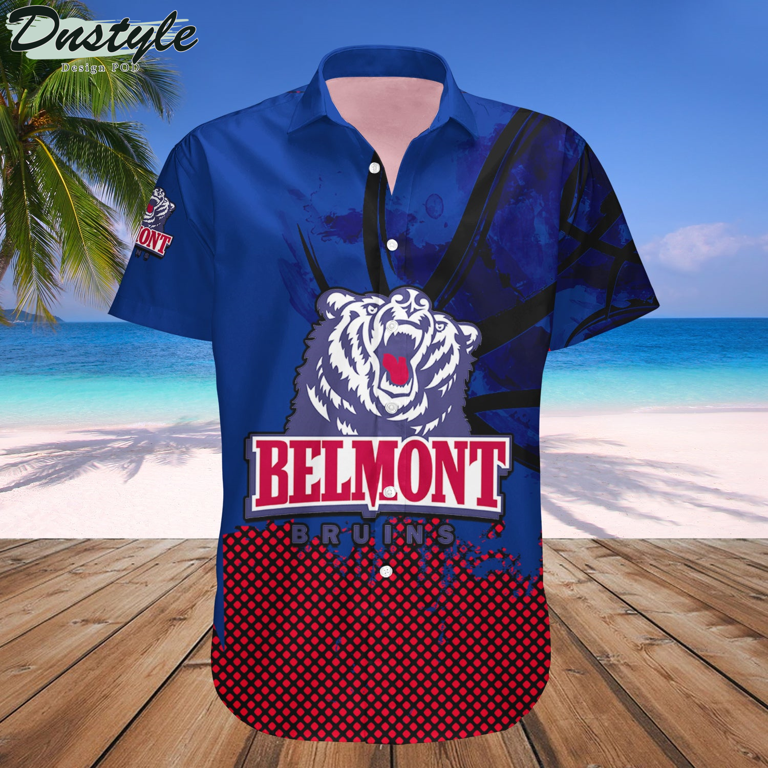 Belmont Bruins Basketball Net Grunge Pattern Hawaii Shirt