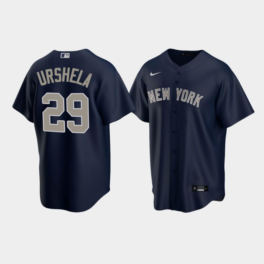 Men's New York Yankees Gio Urshela #29 Alternate Navy Jersey MLB Jersey