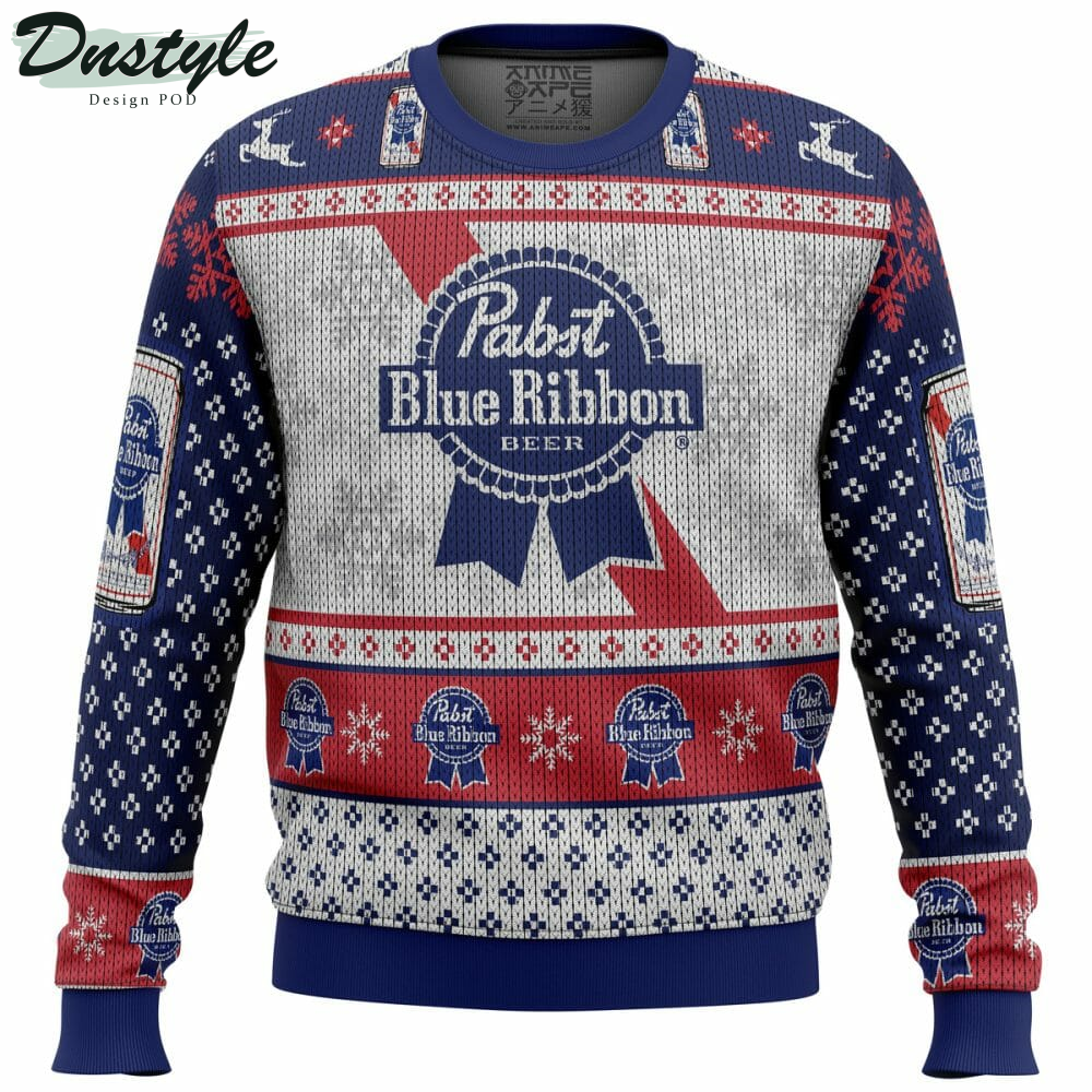 Pabst Blue Ribbon Ugly Christmas Sweater