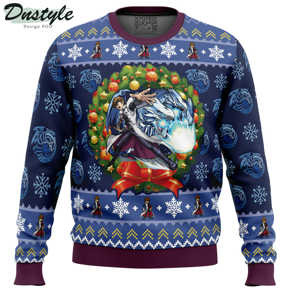 Kaiba Blue-Eyes White Dragon Christmas Yugioh Ugly Christmas Sweater