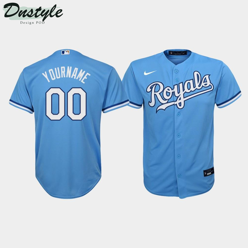 Youth Kansas City Royals Custom #00 Light Blue Alternate Jersey MLB Jersey