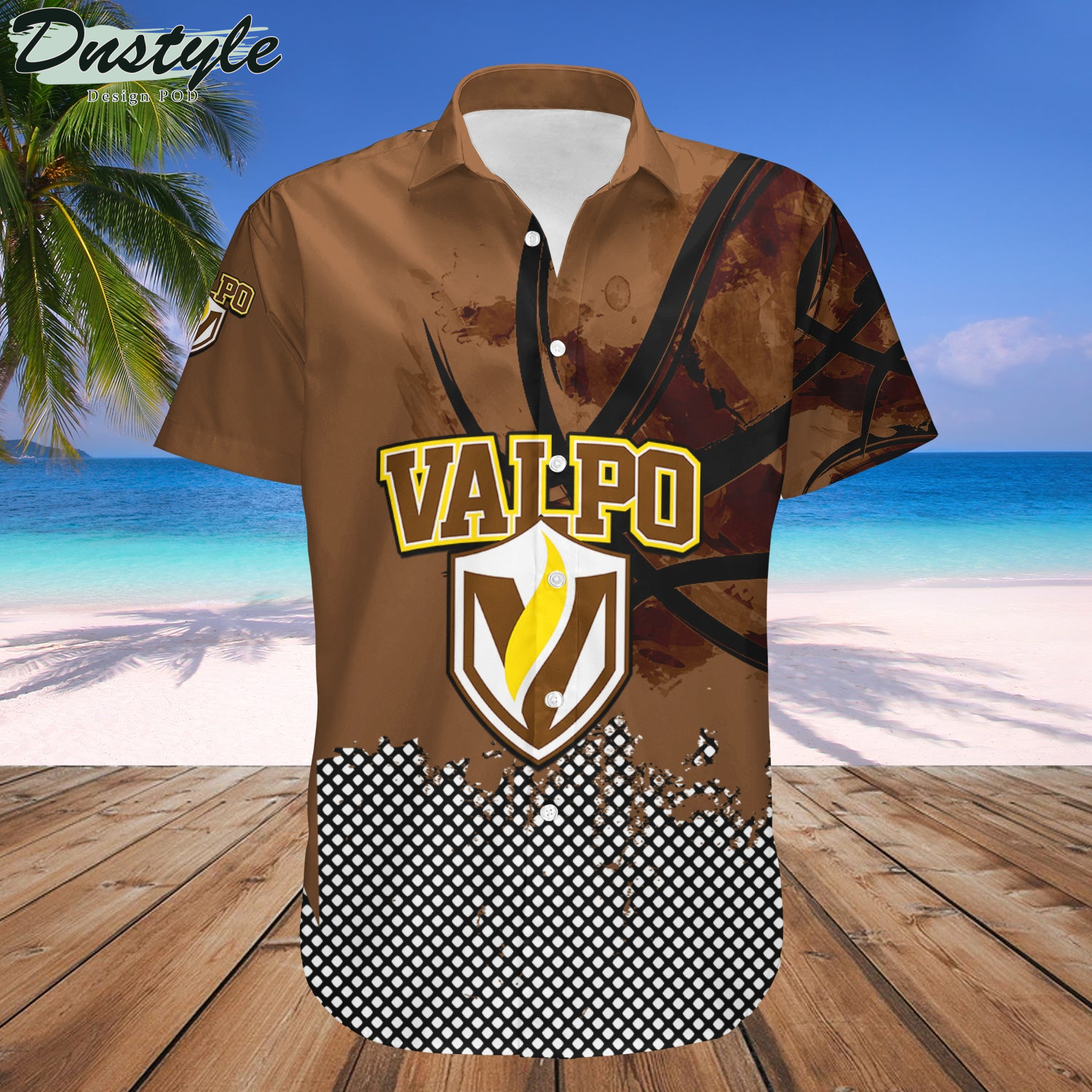 Valparaiso Beacons Basketball Net Grunge Pattern Hawaii Shirt