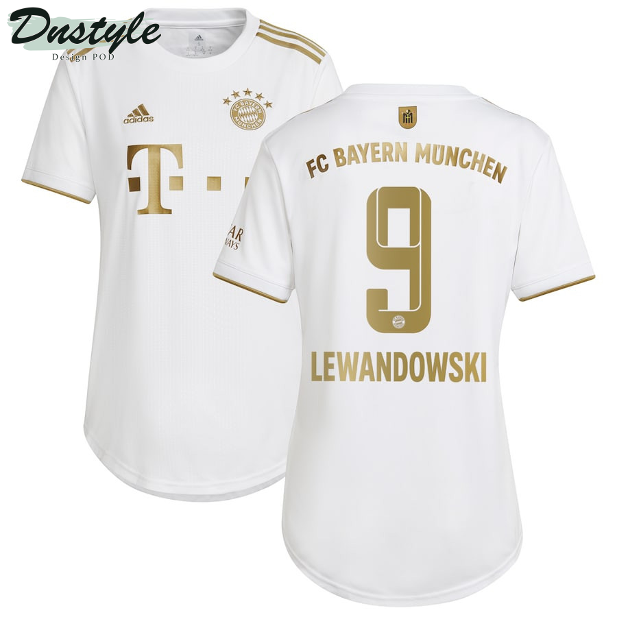 Robert Lewandowski #9 Bayern Munich Women 2022/23 Away Jersey - White