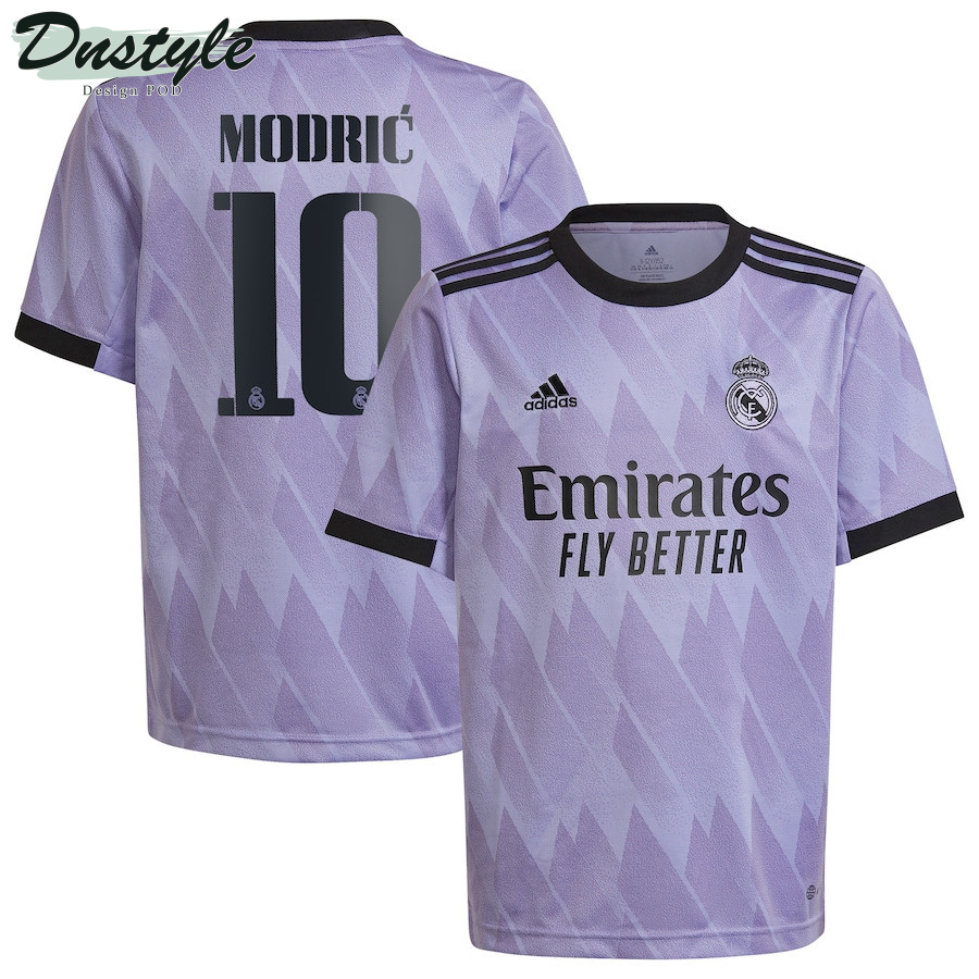 Luka Modric #10 Real Madrid Youth 2022/23 Away Player Jersey - Purple