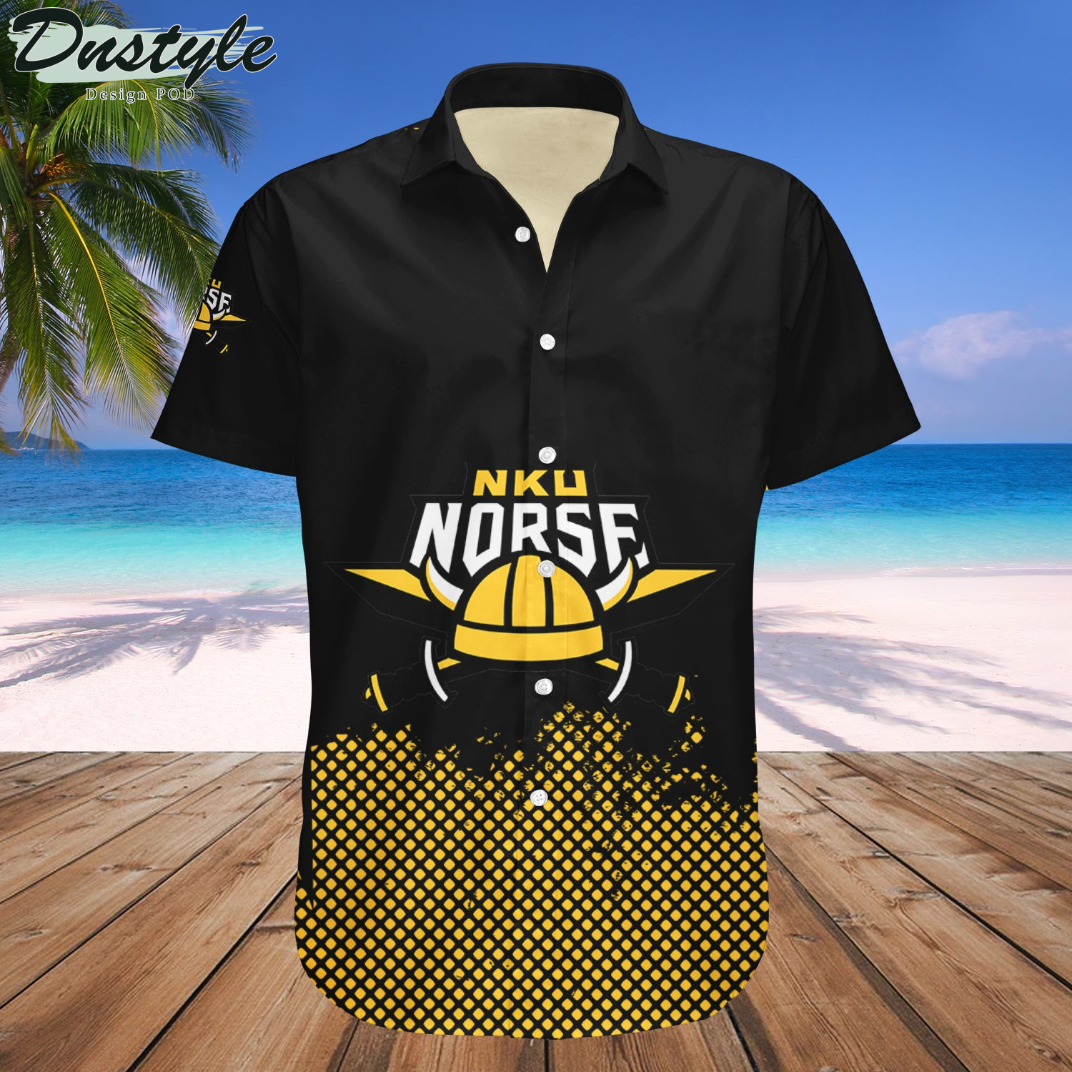 Northern Kentucky Norse Basketball Net Grunge Pattern Hawaii Shirt