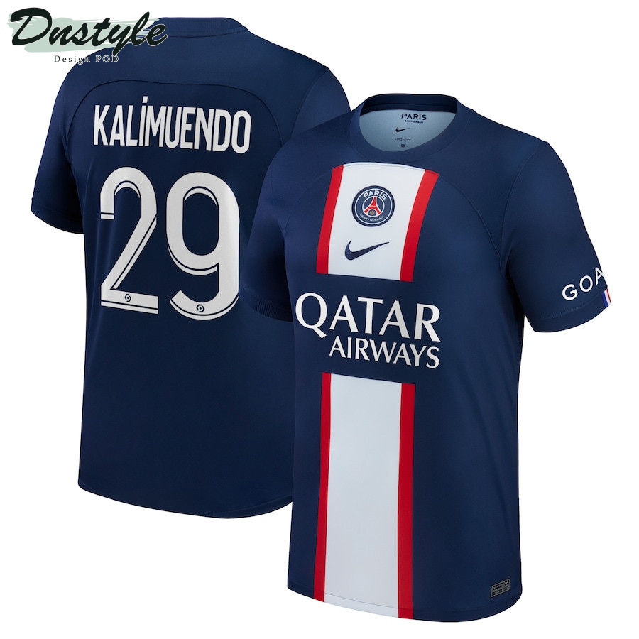 Kalimuendo #29 Paris Saint-Germain Men 2022/23 Home Player Jersey – Blue