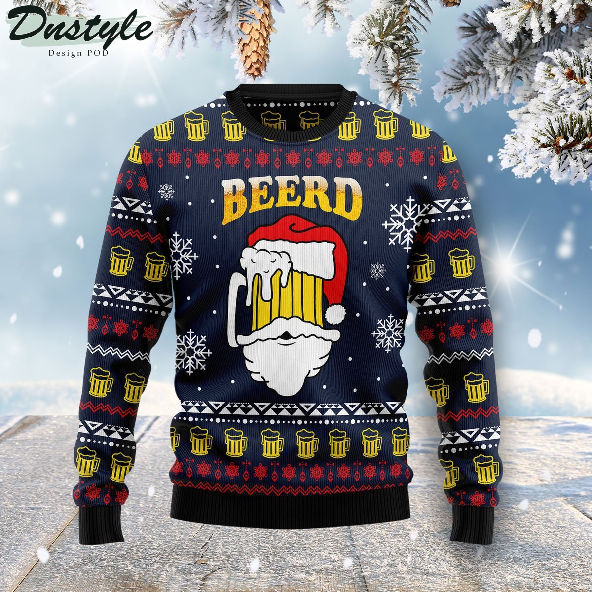 Santa Beerd Ugly Christmas Sweater