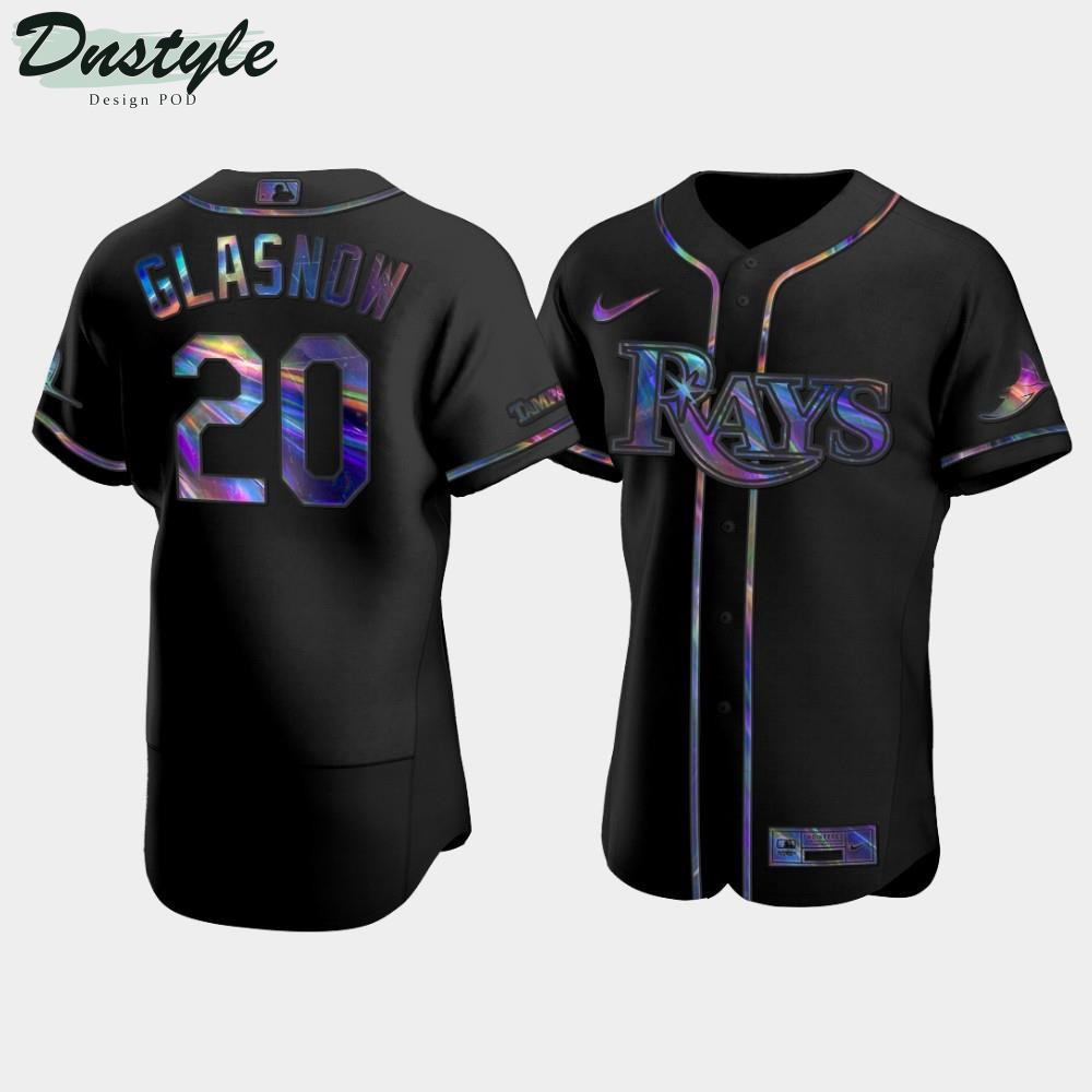 Men's Tampa Bay Rays Tyler Glasnow #20 Black Holographic Golden Edition Jersey MLB Jersey