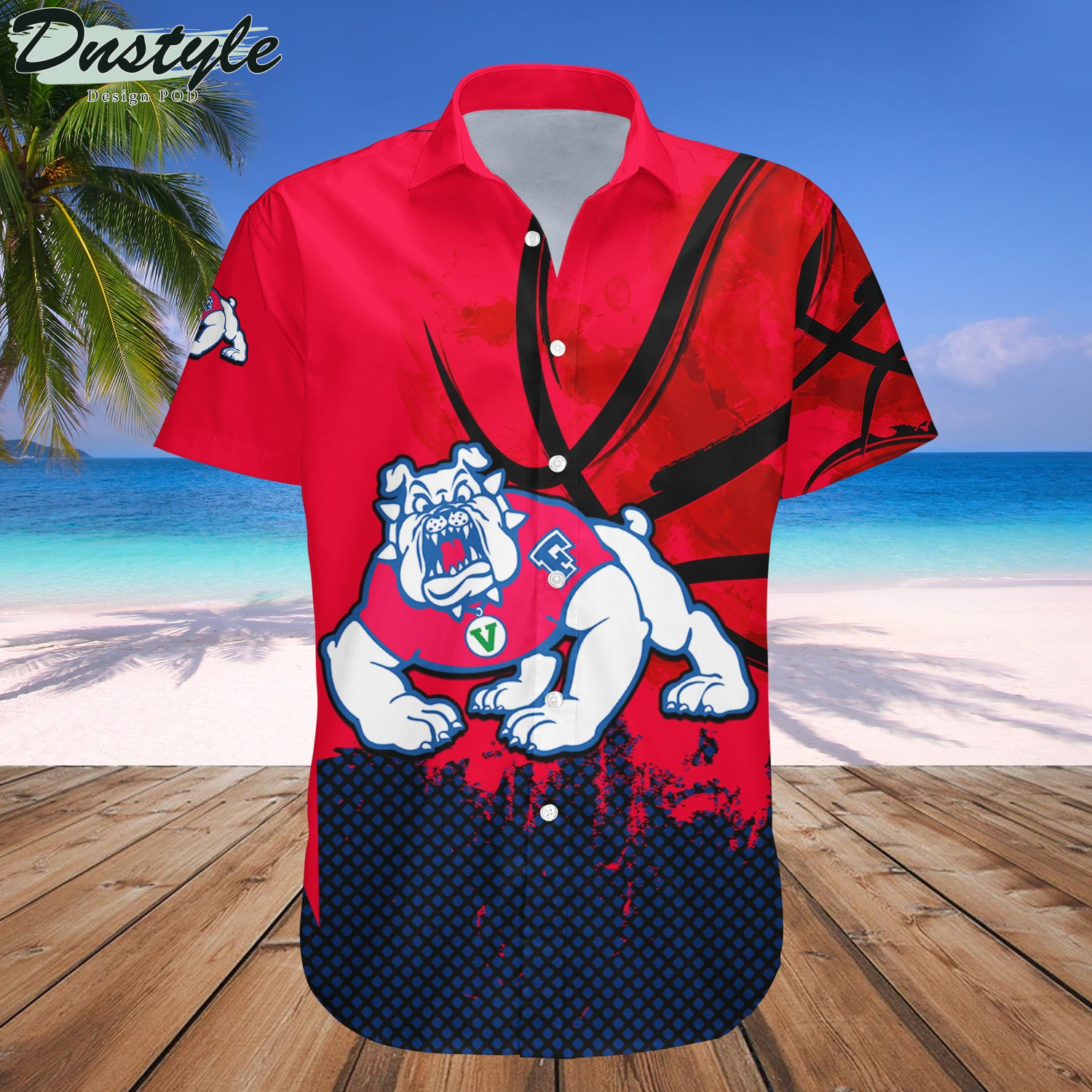Fresno State Bulldogs Basketball Net Grunge Pattern Hawaii Shirt