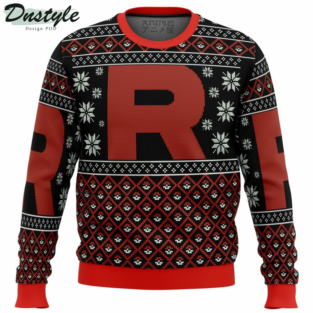 Pokemon Team Rocket Red Black Ugly Christmas Sweater