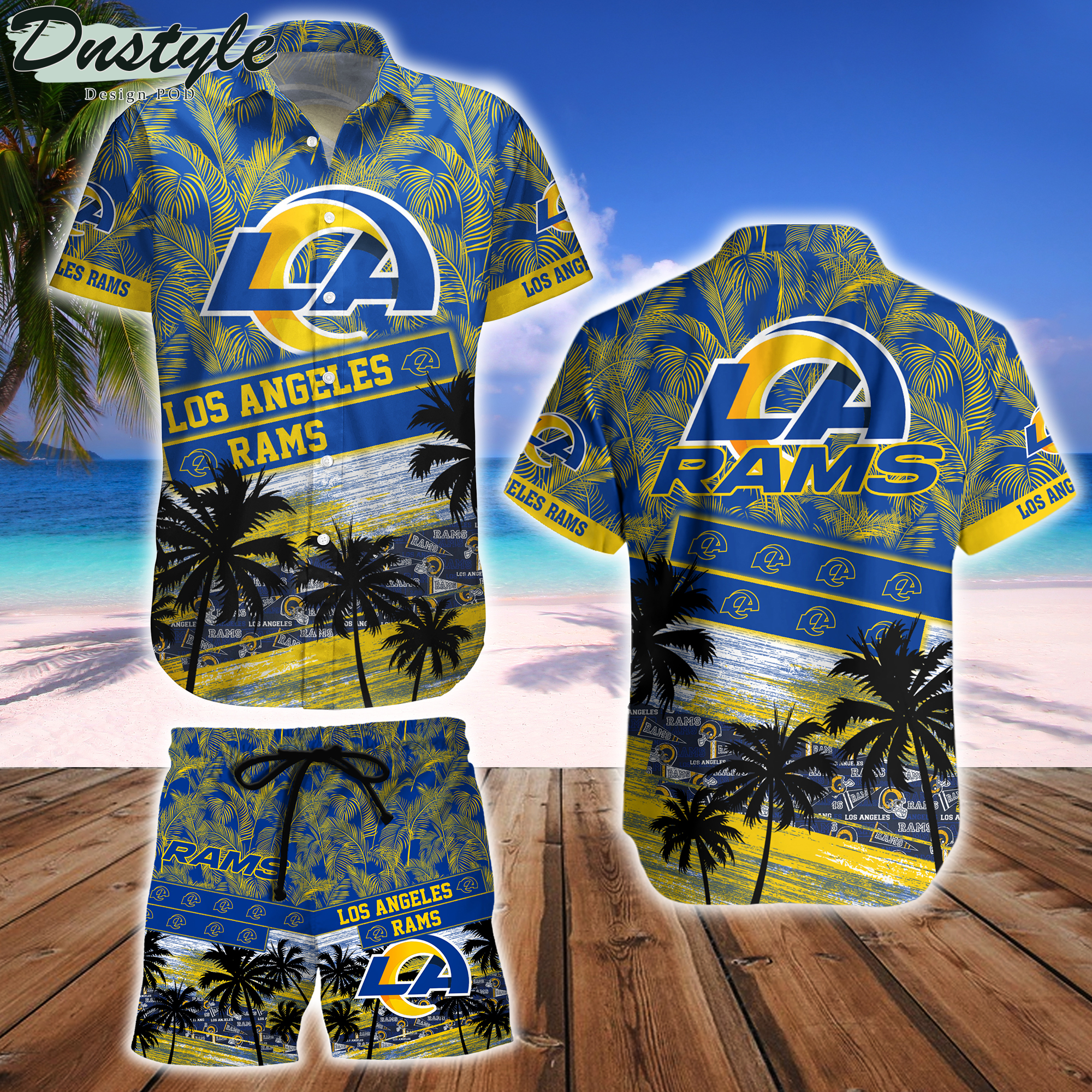 Los Angeles Rams Team NFL Hawaiian Shirt And Beach Short