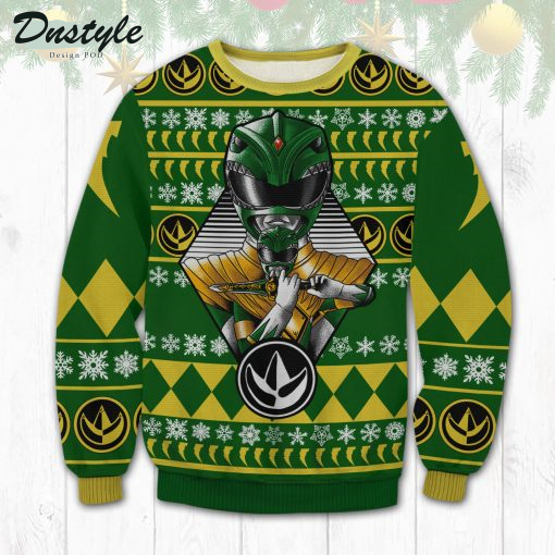 Green Power Rangers Snow Ugly Sweater