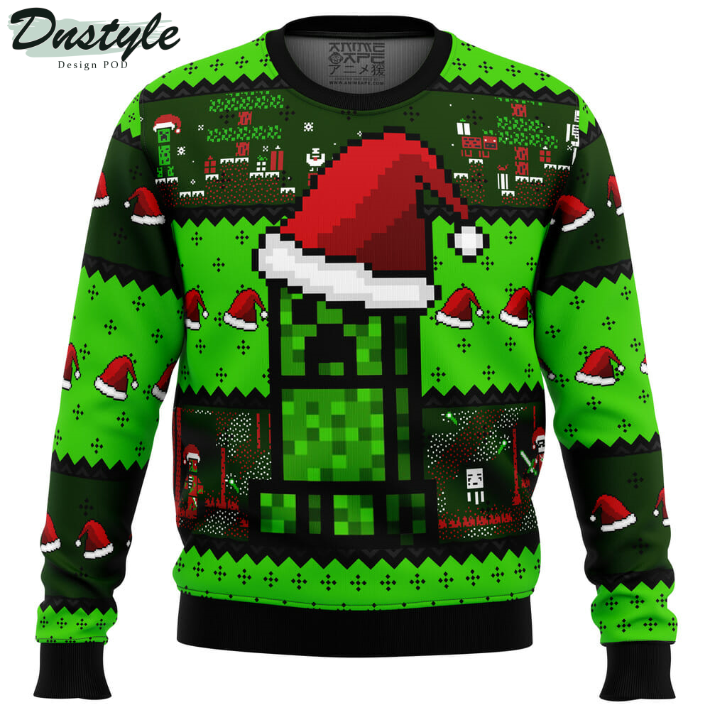 Minecraft Creepr Ugly Christmas Sweater