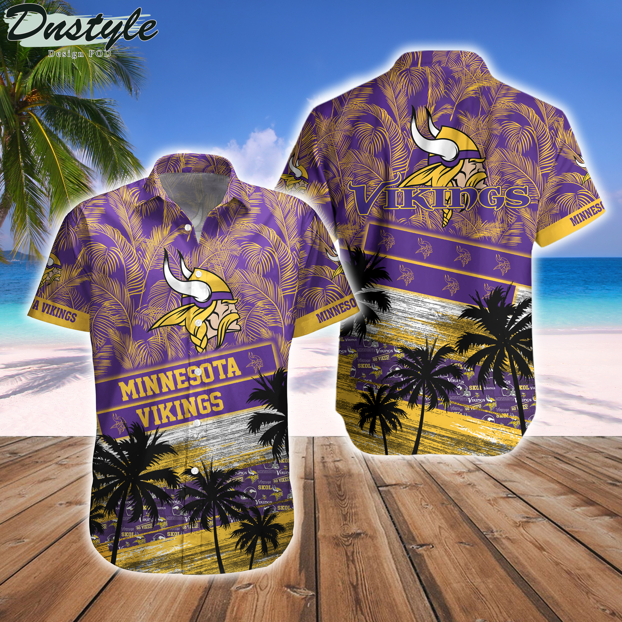 Minnesota Vikings Team NFL Hawaiian Shirt And Beach Short