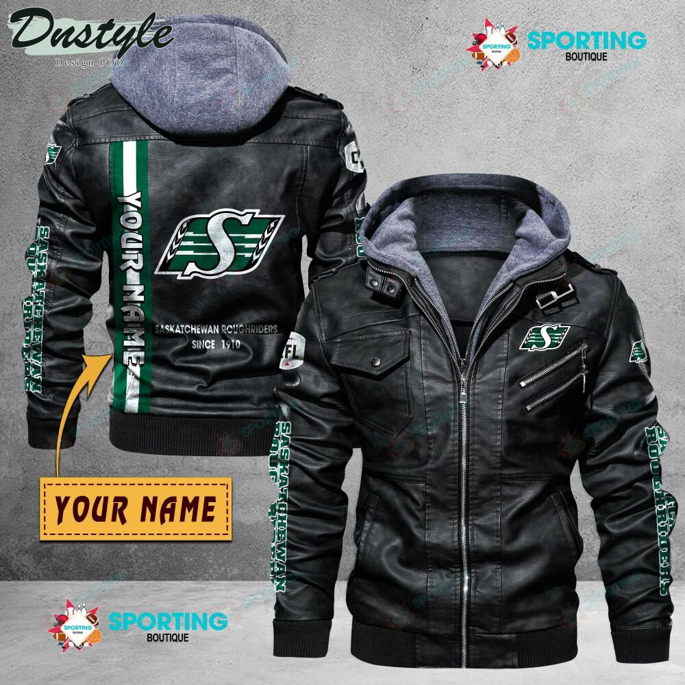 Saskatchewan Roughriders custom name leather jacket
