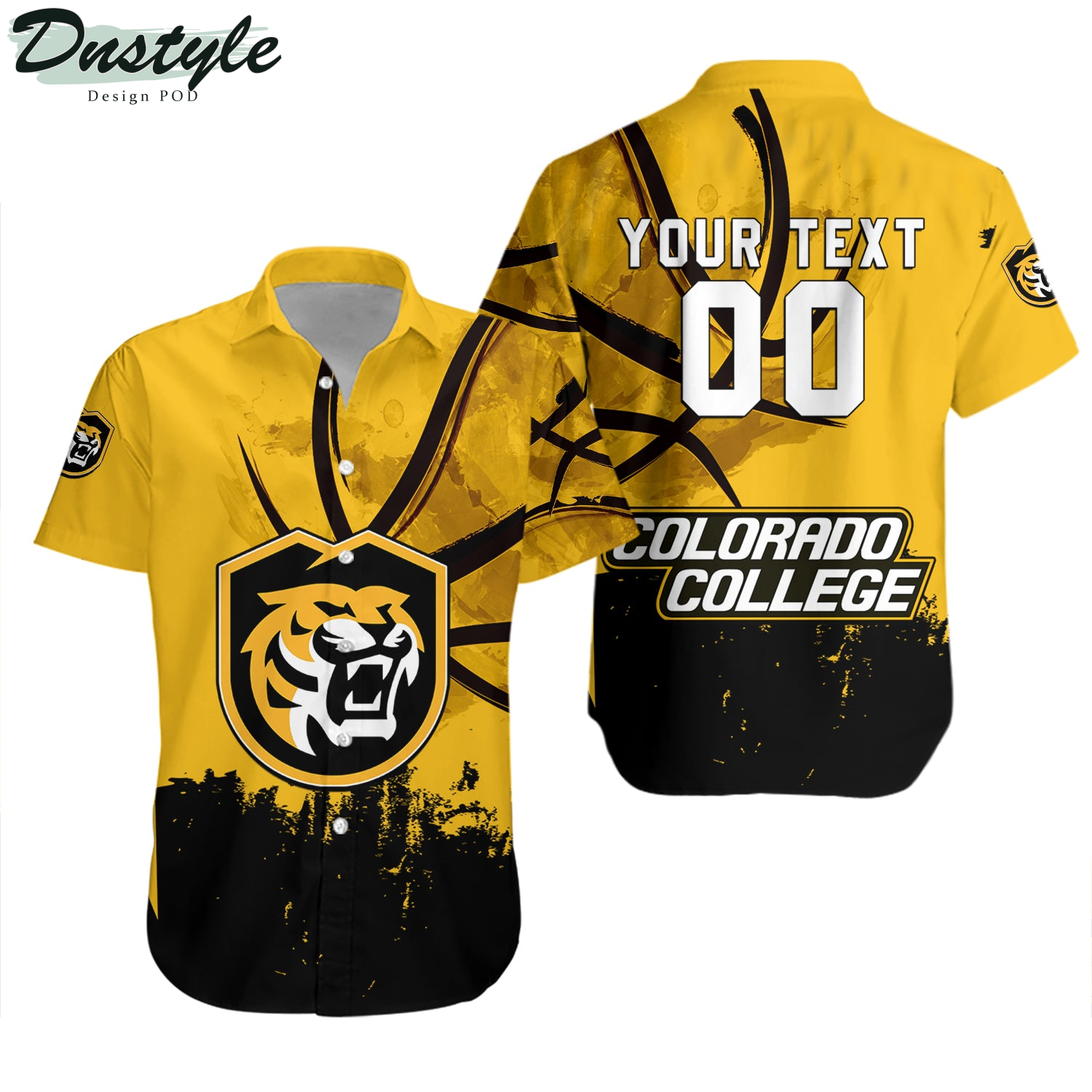 Colorado College Tigers Basketball Net Grunge Pattern Hawaii Shirt