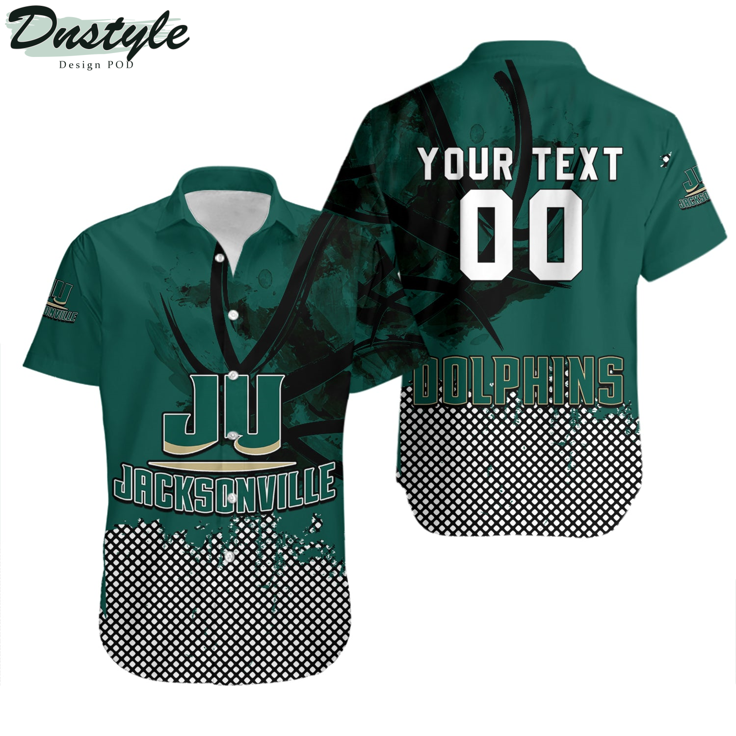 Jacksonville Dolphins Basketball Net Grunge Pattern Hawaii Shirt