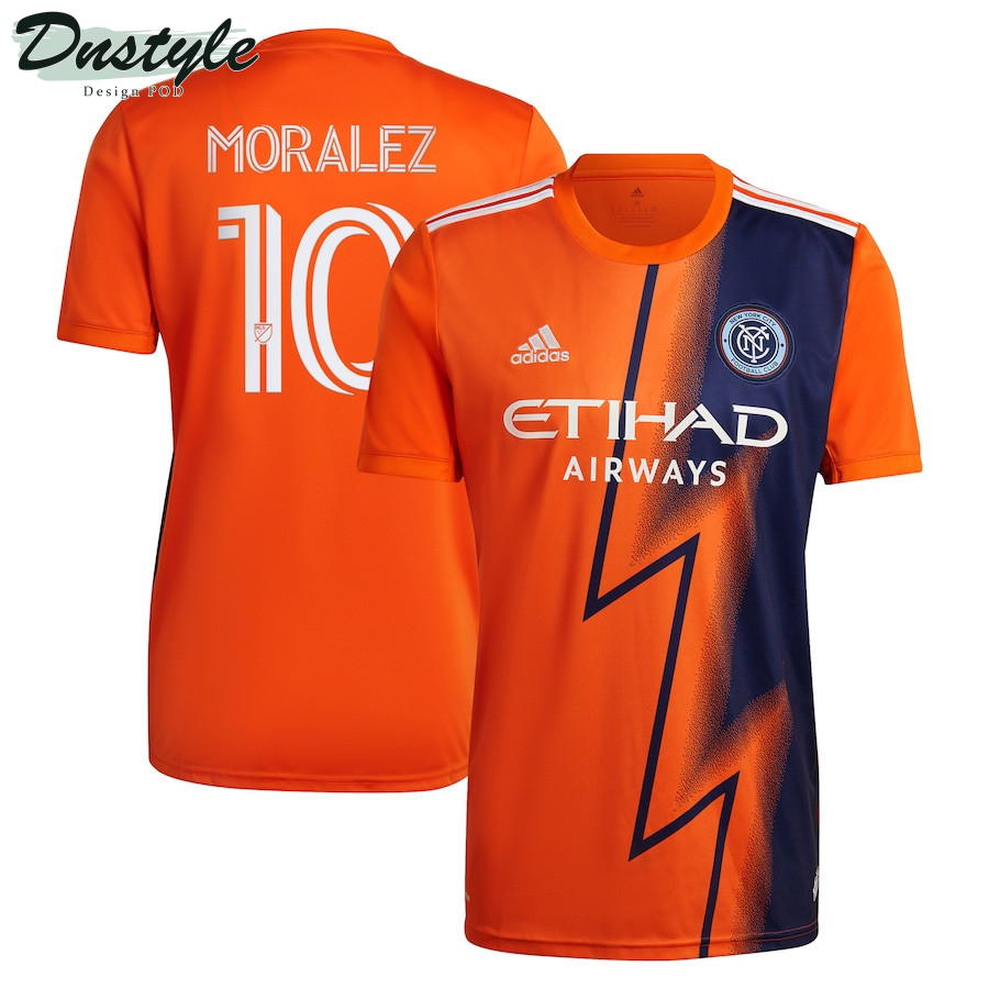 Maximiliano Moralez #10 New York City FC 2022 The Volt Kit Men Jersey - Orange