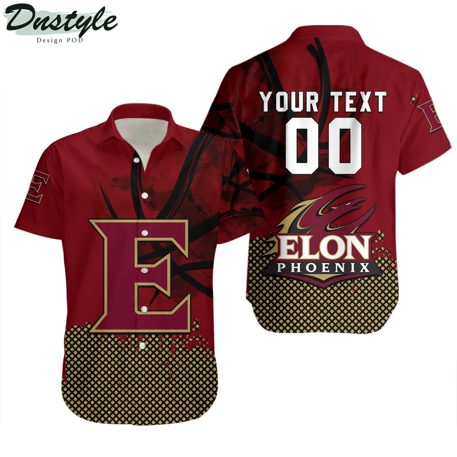 Elon Phoenix Basketball Net Grunge Pattern Hawaii Shirt