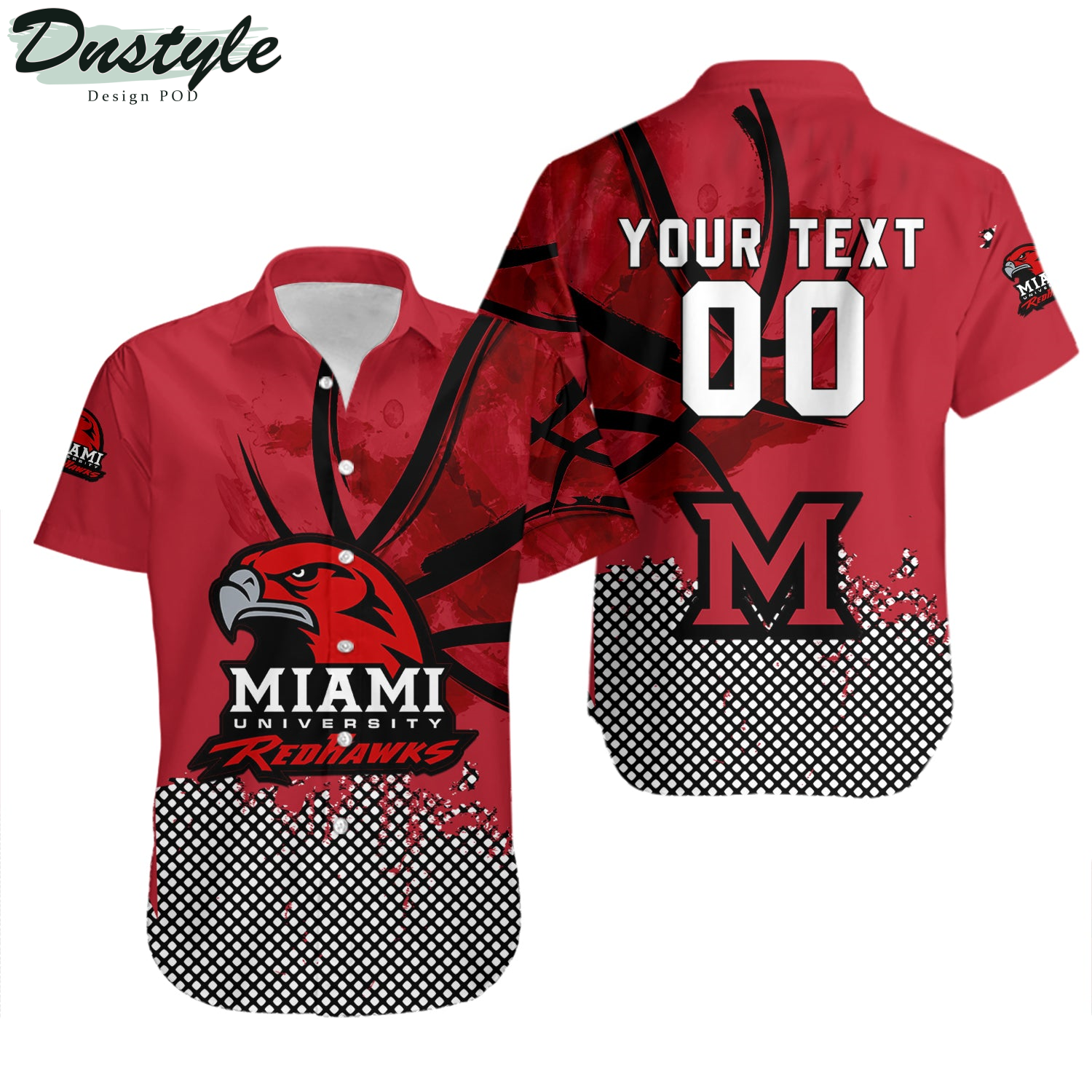 Miami RedHawks Basketball Net Grunge Pattern Hawaii Shirt