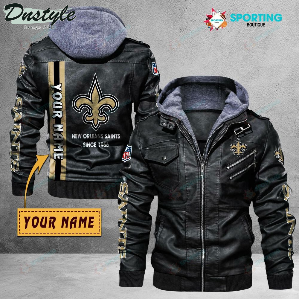 New Orleans Saints custom name leather jacket