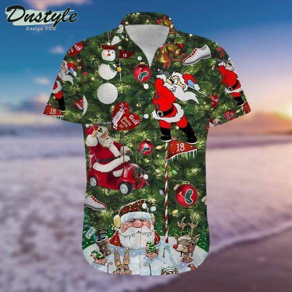 Golf Santa Christmas Hawaiian Shirt