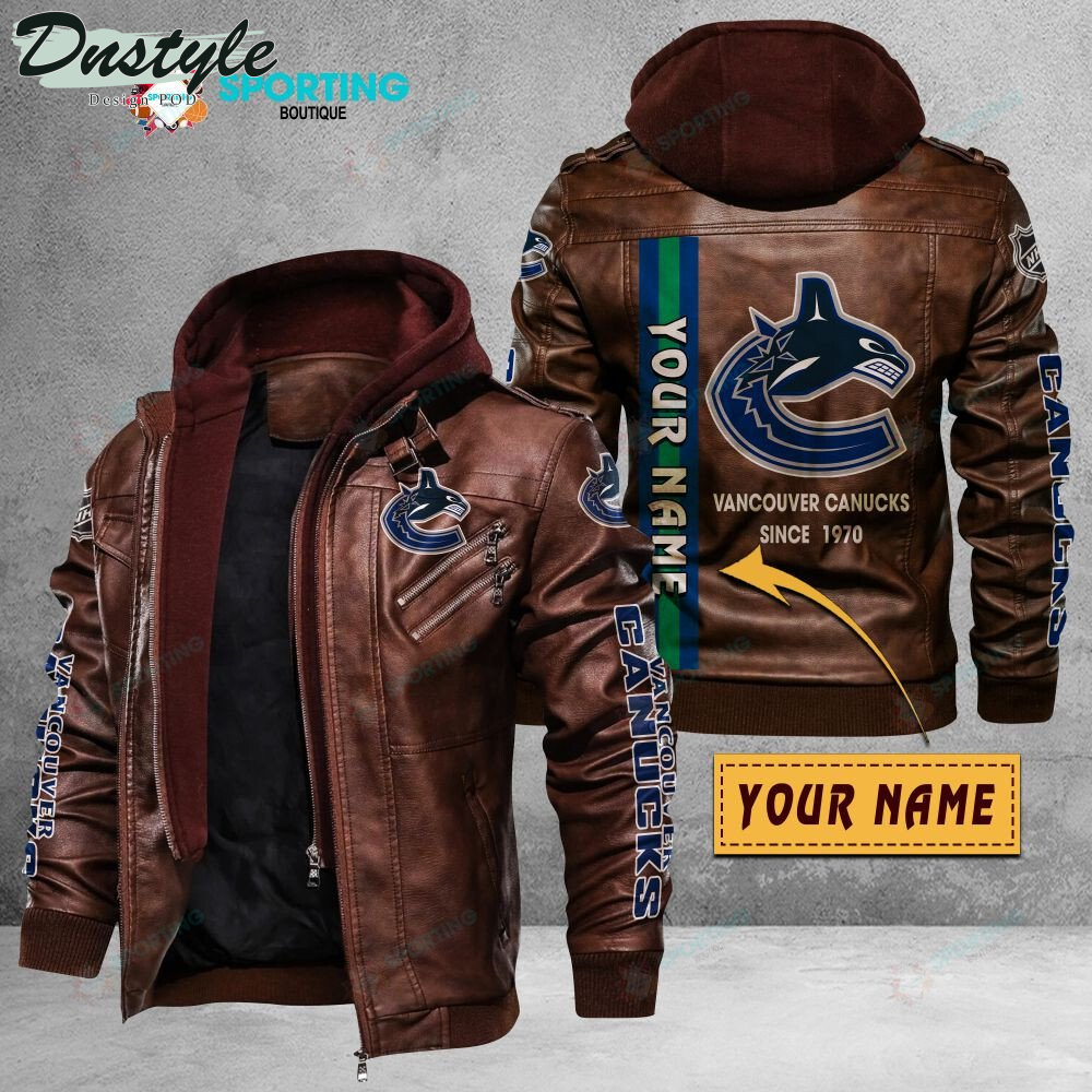 Vancouver Canucks custom name leather jacket