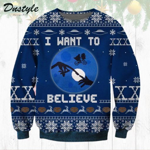 E.T. The Extra Terrestrial I Want To Believe Ugly Sweater
