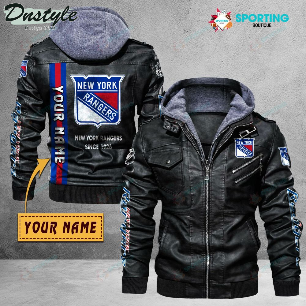 New York Rangers custom name leather jacket